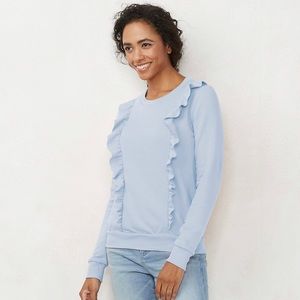 LC Lauren Conrad ruffle front sweater